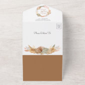Invitation Tout En Un Boho Moon Pampas Grass Baby shower en terre cuite (Dehors)