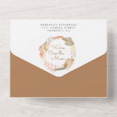 Invitation Tout En Un Boho Moon Pampas Grass Baby shower en terre cuite (Verso)