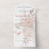 Invitation Tout En Un Boho Neutral Soft Focus Bouquet d'automne Pas de d (À l'intérieur)