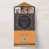 Invitation Tout En Un Boho Orange Mariage (À l'intérieur)