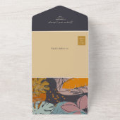 Invitation Tout En Un Boho Orange Mariage moderne (Dehors)