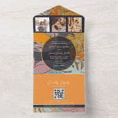 Invitation Tout En Un Boho Orange Mariage moderne (À l'intérieur)