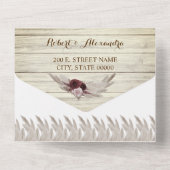 Invitation Tout En Un Boho Pampas Grass Mariage et réponse RSVP (Verso)