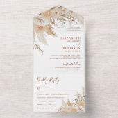 Invitation Tout En Un Boho Pampas Grass Mariage Floral (À l'intérieur)