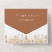 Invitation Tout En Un Boho Pampas Grass Mariage Floral (Verso)