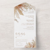 Invitation Tout En Un Boho Pampas Grass Mariage Tout en un (À l'intérieur)