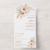Invitation Tout En Un Boho Pampas Grass Terracotta Tout En Un Mariage (À l'intérieur)