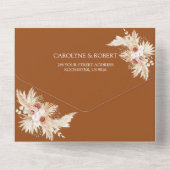 Invitation Tout En Un Boho Pampas Grass Terracotta Tout En Un Mariage (Verso)