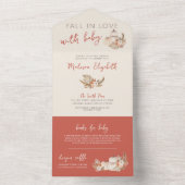Invitation Tout En Un Boho Pampas herbe citrouilles tomber amoureux avec (À l'intérieur)