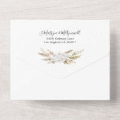 Invitation Tout En Un Boho Pampas Orchidée en herbe Mariage botanique (Verso)