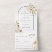Invitation Tout En Un Boho Pampas Orchidée en herbe Mariage floral (À l'intérieur)