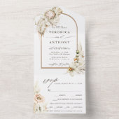 Invitation Tout En Un Boho Protea Pampas Grass Mariage Floral (À l'intérieur)