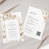 Invitation Tout en un Boho Protea Pampas Grass Mariage Floral