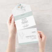 Invitation Tout En Un Boho Romantique Eucaliptus Dans L'Aquarelle De Min (Déchirure)