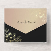 Invitation Tout En Un Boho Rose Gold et Black Mariage (Verso)