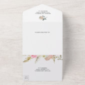 Invitation Tout En Un Boho rose vif Pampas Mariage de prune grasse (Dehors)