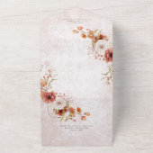 Invitation Tout En Un Boho rouille moderne & Neutres Floral Sans dîner (Dehors)