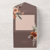 Invitation Tout En Un Boho Rust & Neutral Fall Floral Dîner Brown (Dehors)