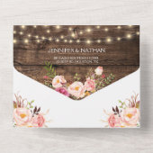 Invitation Tout En Un Boho Rustique Floral Éclairage Tout En Un Invita (Verso)