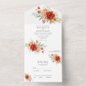 Invitation Tout En Un Boho Rustique Mariage Floral (À l'intérieur)