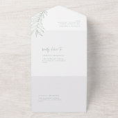 Invitation Tout En Un Boho Sage Green Minimalist Foliage Mariage (Dehors)