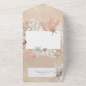 Invitation Tout En Un Boho Sand Tan Beach Rustique Pas De Dîner (Dehors)