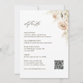 Invitation Tout en un Boho sauvage Protea Pampas Mariage en h (Dos)