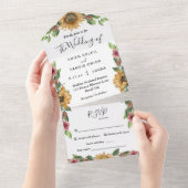 Invitation Tout En Un Boho Sunflower Chanson Demande RSVP Mariage (Déchirure)