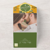 Invitation Tout En Un Boho Sunflower Mariage QR Code (Dehors)