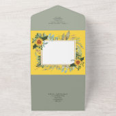 Invitation Tout En Un Boho Sunflower Sage Mariage de verdure (Dehors)