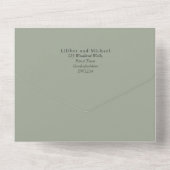 Invitation Tout En Un Boho Sunflower Sage Mariage de verdure (Verso)