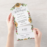 Boho Sunflower Simple RSVP Mariage