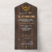 Invitation Tout En Un Boho Sunflowers Antlers I DO BBQ Mariage (À l'intérieur)