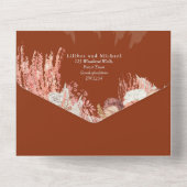 Invitation Tout En Un Boho Terracotta Rose Pampas Grass Mariage Floral (Verso)