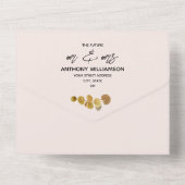 Invitation Tout En Un Boho Tropical Arc Floral Blush Mariage rose (Verso)