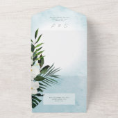 Invitation Tout En Un Boho Tropical Green Modern Aqua No Dinner (Dehors)