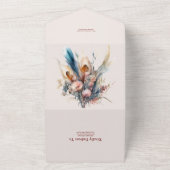 Invitation Tout En Un Boho Watercolor Pampas Grass Mariage (Dehors)