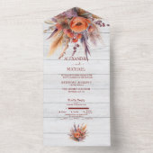 Invitation Tout En Un Boho Watercolor Pampas Grass Mariage (À l'intérieur)