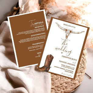 Invitation Tout en un Boho Western Cowboy Mariage