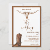 Invitation Tout en un Boho Western Cowboy Mariage (Devant)