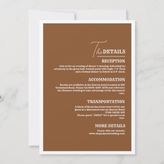 Invitation Tout en un Boho Western Cowboy Mariage (Dos)