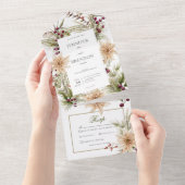 Invitation Tout En Un Boho Winter Greenerenergie Boughs Dîner blanc (Déchirure)