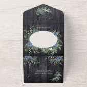 Invitation Tout En Un Bois foncé rustique Floral & Mariage de pin (Dehors)