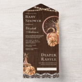 Invitation Tout En Un Bois rustique Automne Boho Boho Citrouille Baby sh (À l'intérieur)