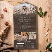 Bois rustique Chaîne de photo éclats mariage RSVP