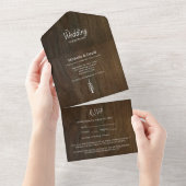 Invitation Tout En Un Bois rustique Pins simples Mariage extérieur (Déchirure)