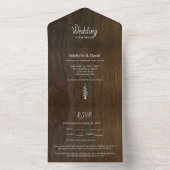 Invitation Tout En Un Bois rustique Pins simples Mariage extérieur (À l'intérieur)