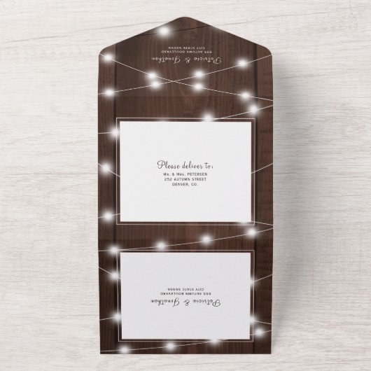 Invitation Tout En Un Bois rustique tout en un mariage rsvp (Dehors)