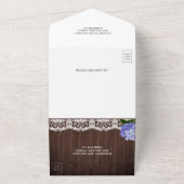 Invitation Tout En Un Bois rustique violet Hydrangea Mason Jar Mariage (Dehors)