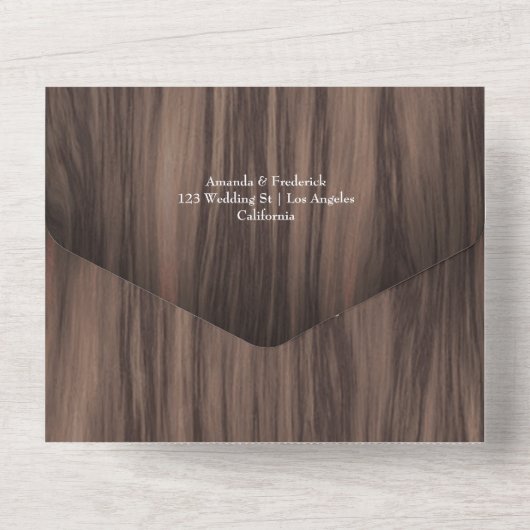 Invitation Tout En Un Bois sauvage rustique Mariage Tout en un I (Verso)
